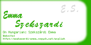 emma szekszardi business card