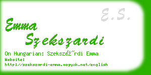 emma szekszardi business card